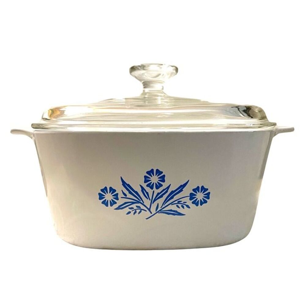 Vintage Corning Ware Blue Cornflower Casserole Dish With Lid A-3-B 3 Liter Glass